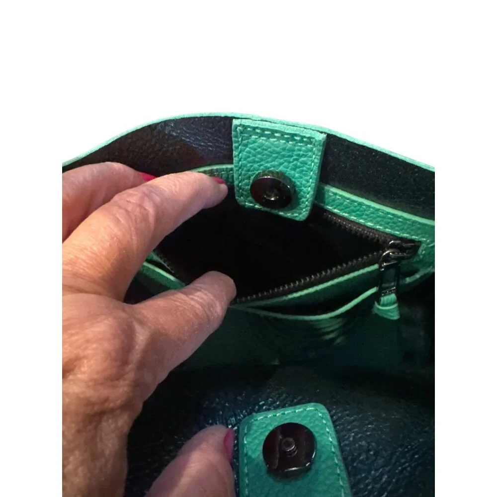 Botkier Soho Bite Size Clover Green Leather Tote Bag Satchel Crossbody New
